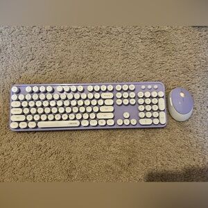 Lavender keyboard and matching mouse